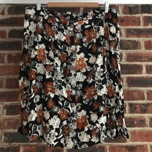 Floral Button Up Skirt